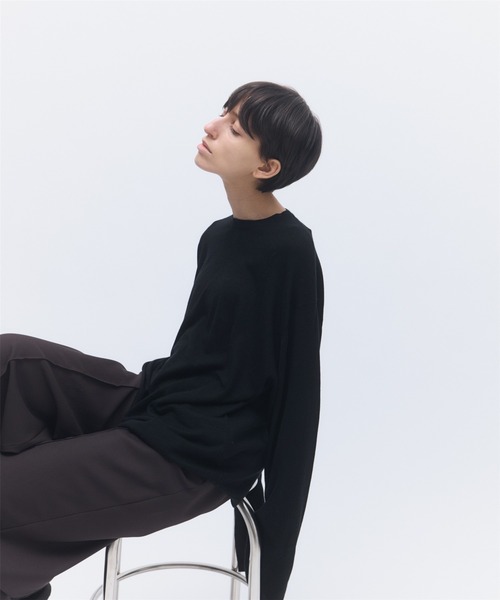 elegancese(エレガンセーゼ)の「【elegancese】Wool cashmere long-sleeve knit tee(ニット/セーター・レディース・ブラック/グレー/ダークブラウン/オフホワイト・FREE)」の3枚目の写真