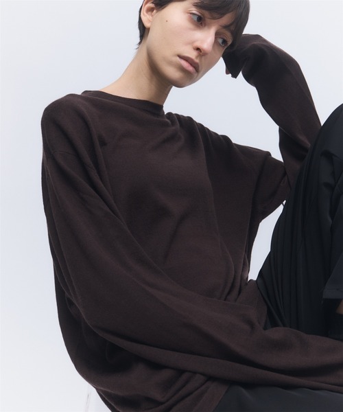 elegancese(エレガンセーゼ)の「【elegancese】Wool cashmere long-sleeve knit tee(ニット/セーター・レディース・ブラック/グレー/ダークブラウン/オフホワイト・FREE)」の11枚目の写真