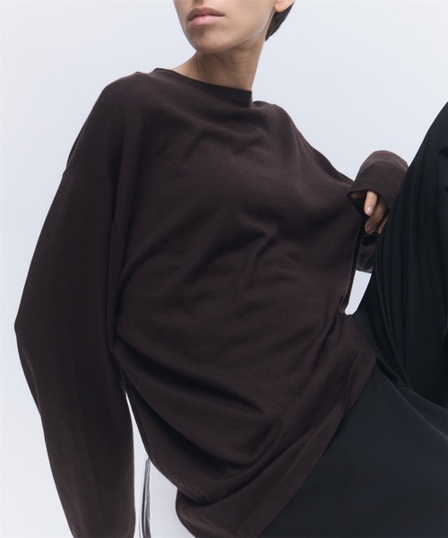 elegancese(エレガンセーゼ)の「【elegancese】Wool cashmere long-sleeve knit tee(ニット/セーター・レディース・ブラック/グレー/ダークブラウン/オフホワイト・FREE)」の10枚目の写真