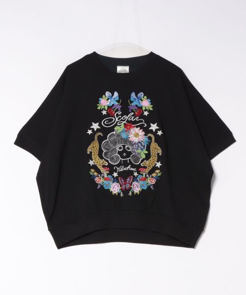 ScoLar(スカラー)の「ScoLar/スカラー スカラーマーク刺繍 PO(Tシャツ/カットソー・レディース・グレー/ピンク/ブラック・FREE)」の2枚目の写真