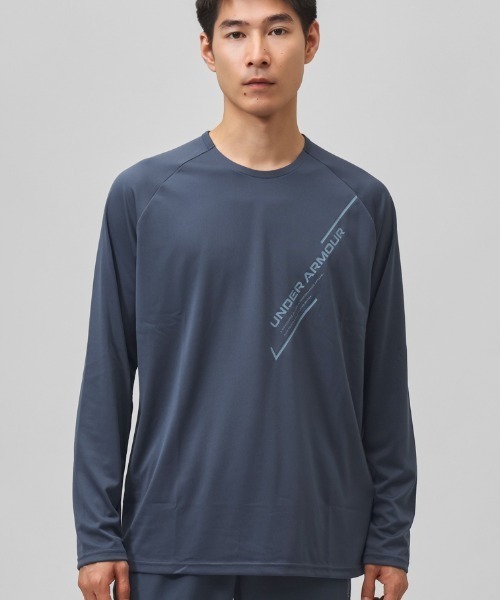 UNDER ARMOUR（アンダーアーマー）の「【別注】アンダーアーマー UNDER ARMOUR UAテック ロゴ グラフィック ロングスリーブ Tシャツ 限定コラボ（Tシャツ/カットソー・メンズ・ブラック/ネイビー/ホワイト・S/M/L/LL/3L）」の3枚目の写真