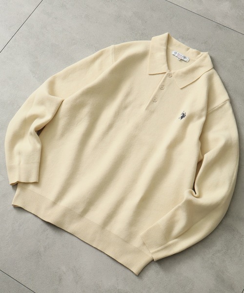 U.S. POLO ASSN.(ユーエスポロアッスン)の「【U.S. POLO ASSN./ユーエスポロアッスン】ワンポイント ダブルホースマン刺繍 スウェットライク ポロ セーター(ニット/セーター・メンズ・ブラック/ネイビー/モカ/杢グレー/アイボリー・LL/M/L)」の22枚目の写真