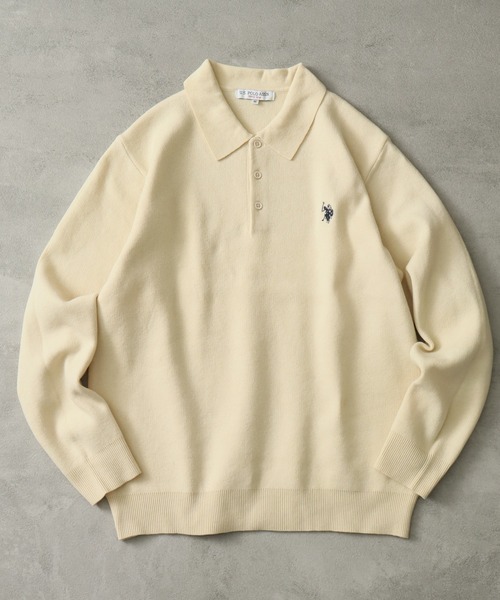 U.S. POLO ASSN.(ユーエスポロアッスン)の「【U.S. POLO ASSN./ユーエスポロアッスン】ワンポイント ダブルホースマン刺繍 スウェットライク ポロ セーター(ニット/セーター・メンズ・ブラック/ネイビー/モカ/杢グレー/アイボリー・LL/M/L)」の21枚目の写真