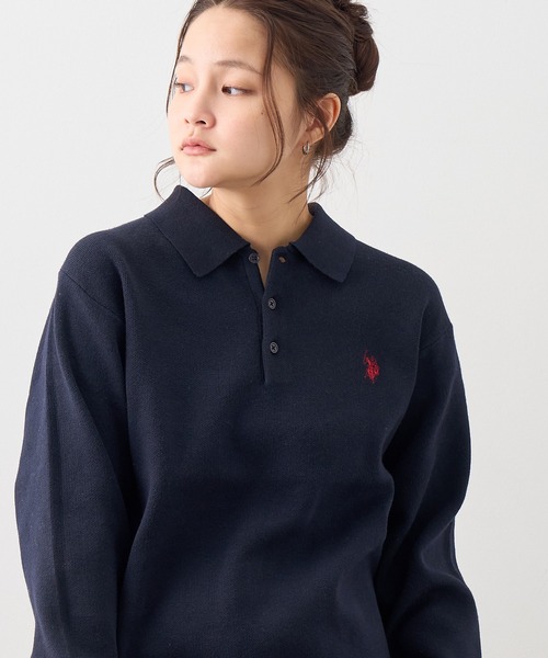 U.S. POLO ASSN.(ユーエスポロアッスン)の「【U.S. POLO ASSN./ユーエスポロアッスン】ワンポイント ダブルホースマン刺繍 スウェットライク ポロ セーター(ニット/セーター・メンズ・ブラック/ネイビー/モカ/杢グレー/アイボリー・LL/M/L)」の18枚目の写真