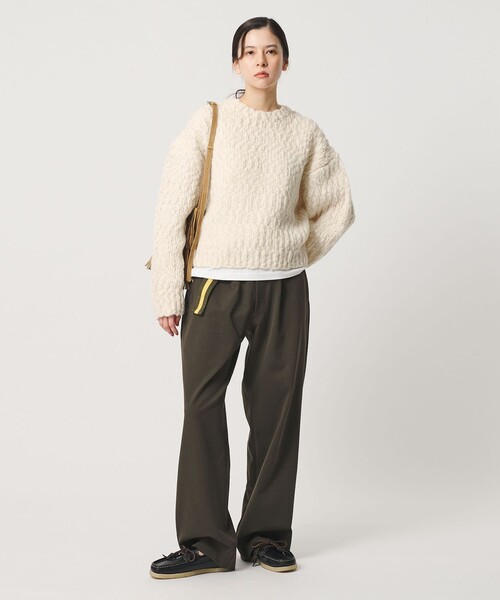 BEAUTY&YOUTH UNITED ARROWS(ビューティーアンドユースユナイテッドアローズ)の「ジャンボスラブ クルーネック ニットプルオーバー(ニット/セーター・レディース・ライトブルー/オフホワイト/ネイビー・FREE)」の10枚目の写真