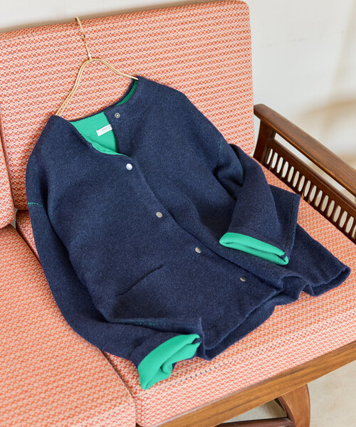 FREAK'S STORE(フリークスストア)の「限定展開 裏配色 スナップ ニット カーディガン(カーディガン/ボレロ・レディース・ブラック/ベージュ/ブラウン/グレー/ネイビー/チャコール・フリ-)」の18枚目の写真