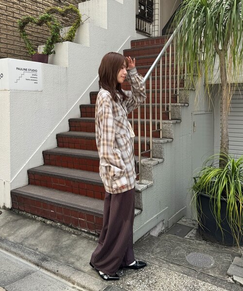 CIAOPANIC(チャオパニック)の「アソートチェックシャツ(シャツ/ブラウス・レディース・サックスブルー/ブラック系その他/ブラック系その他2/ブラウン・LARGE/MEDIUM)」の15枚目の写真