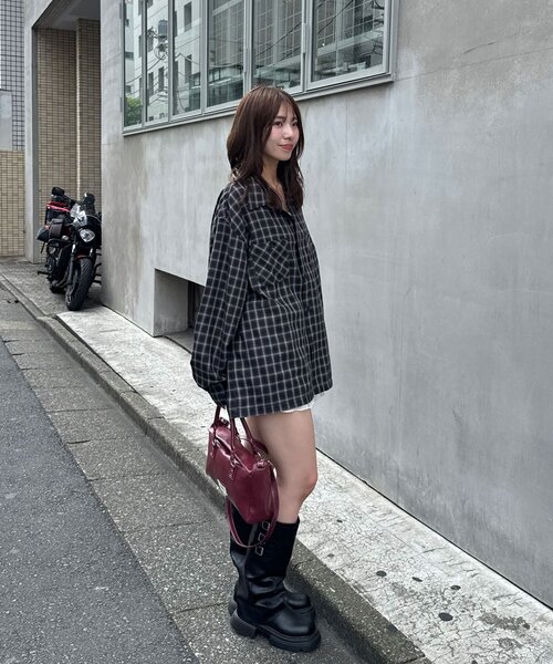 CIAOPANIC(チャオパニック)の「アソートチェックシャツ(シャツ/ブラウス・レディース・サックスブルー/ブラック系その他/ブラック系その他2/ブラウン・LARGE/MEDIUM)」の6枚目の写真