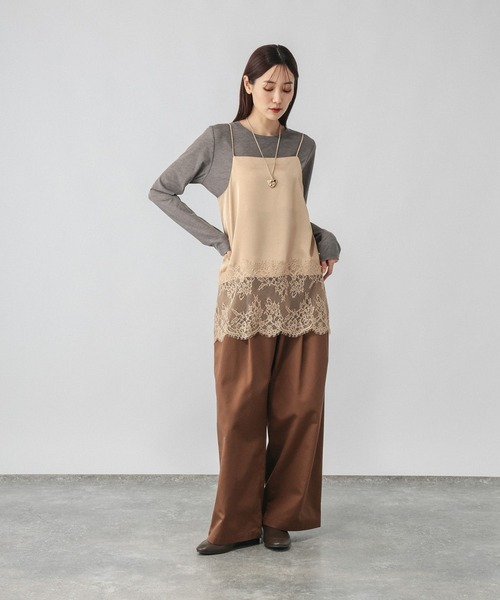 GLOBAL WORK(グローバルワーク)の「ビスチェ*ロンTSET/1066914(Tシャツ/カットソー・レディース・ホワイト×ホワイト/チャコールグレー×ブラック・LARGE/MEDIUM)」の3枚目の写真