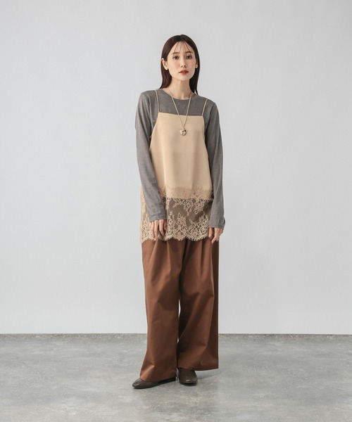 GLOBAL WORK(グローバルワーク)の「ビスチェ*ロンTSET/1066914(Tシャツ/カットソー・レディース・ホワイト×ホワイト/チャコールグレー×ブラック・LARGE/MEDIUM)」の4枚目の写真