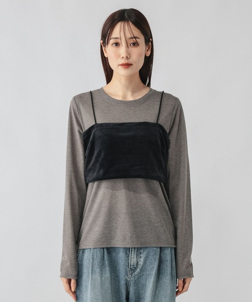 GLOBAL WORK(グローバルワーク)の「ビスチェ*ロンTSET/1066914(Tシャツ/カットソー・レディース・ホワイト×ホワイト/チャコールグレー×ブラック・LARGE/MEDIUM)」の6枚目の写真