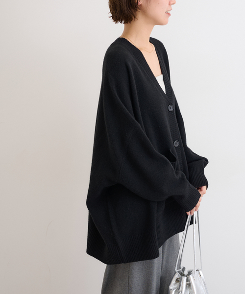 JOURNAL STANDARD relume（ジャーナルスタンダード　レリューム）の「《追加》ラムウールビッグカーディガン（カーディガン/ボレロ・レディース・ブラック/グレー/ブラウン・FREE）」の9枚目の写真