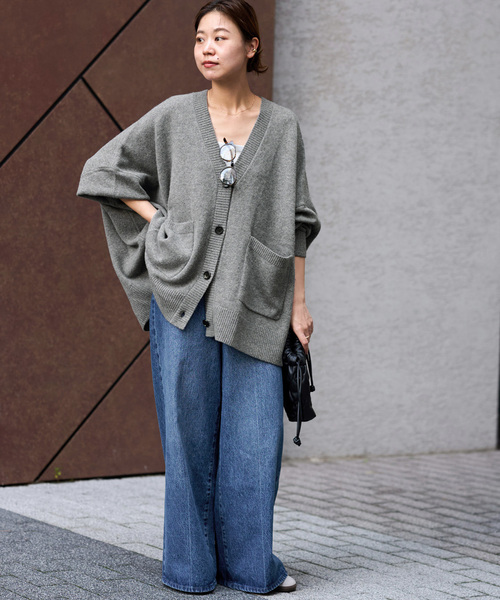 JOURNAL STANDARD relume（ジャーナルスタンダード　レリューム）の「《追加》ラムウールビッグカーディガン（カーディガン/ボレロ・レディース・ブラック/グレー/ブラウン・FREE）」の11枚目の写真