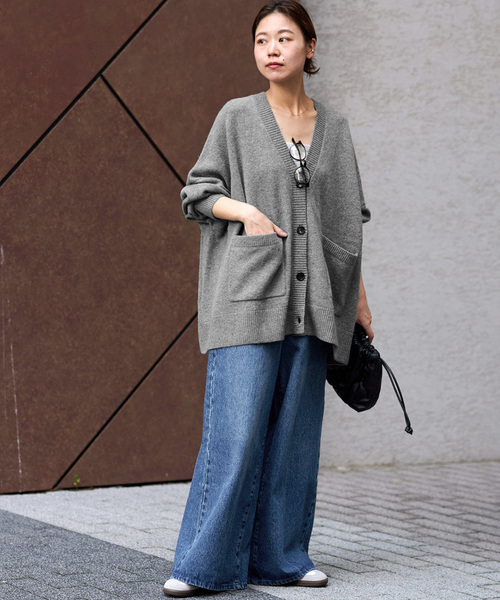 JOURNAL STANDARD relume（ジャーナルスタンダード　レリューム）の「《追加》ラムウールビッグカーディガン（カーディガン/ボレロ・レディース・ブラック/グレー/ブラウン・FREE）」の12枚目の写真