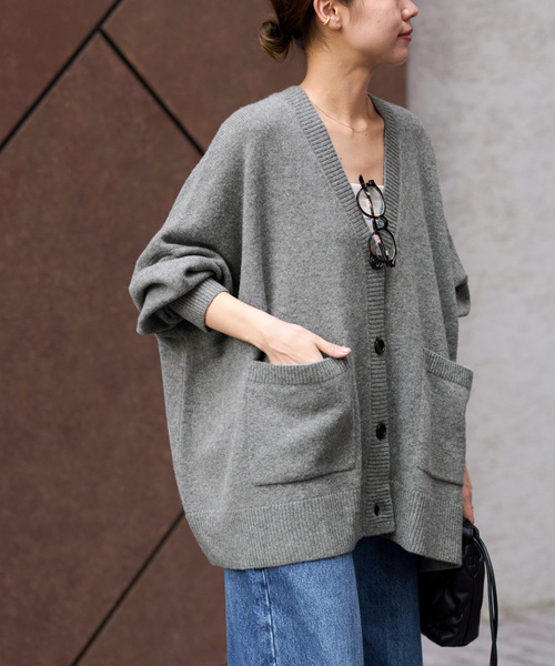 JOURNAL STANDARD relume（ジャーナルスタンダード　レリューム）の「《追加》ラムウールビッグカーディガン（カーディガン/ボレロ・レディース・ブラック/グレー/ブラウン・FREE）」の17枚目の写真