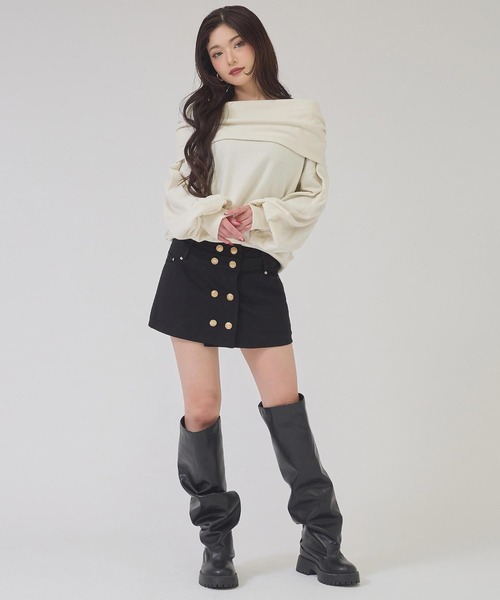ANAP(アナップ)の「メタルボタンデザインミニスカパン(スカート・レディース・ブラック/カーキ・M/S)」の18枚目の写真
