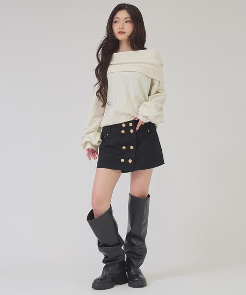 ANAP(アナップ)の「メタルボタンデザインミニスカパン(スカート・レディース・ブラック/カーキ・M/S)」の19枚目の写真