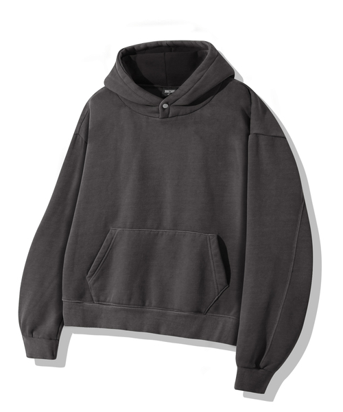 TRILLION(トリリオン)の「ESSENTIALS PIGMENT S.N.A.P クロップフーディ_5color(パーカー・メンズ・ブラック/ネイビー/グレー/カーキ/チャコール・MEDIUM/LARGE/X-LARGE)」の3枚目の写真