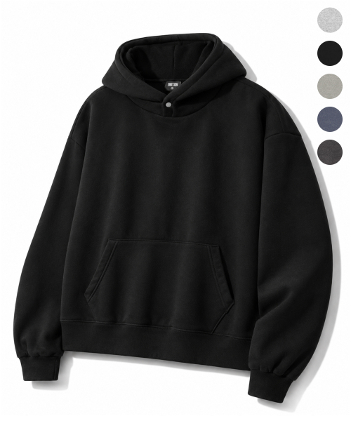 TRILLION(トリリオン)の「ESSENTIALS PIGMENT S.N.A.P クロップフーディ_5color(パーカー・メンズ・ブラック/ネイビー/グレー/カーキ/チャコール・MEDIUM/LARGE/X-LARGE)」の9枚目の写真