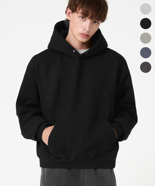 TRILLION(トリリオン)の「ESSENTIALS PIGMENT S.N.A.P クロップフーディ_5color(パーカー・メンズ・ブラック/ネイビー/グレー/カーキ/チャコール・MEDIUM/LARGE/X-LARGE)」の15枚目の写真