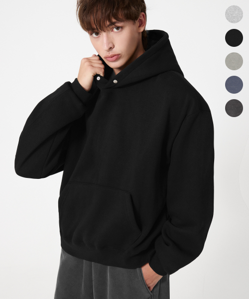TRILLION(トリリオン)の「ESSENTIALS PIGMENT S.N.A.P クロップフーディ_5color(パーカー・メンズ・ブラック/ネイビー/グレー/カーキ/チャコール・MEDIUM/LARGE/X-LARGE)」の16枚目の写真