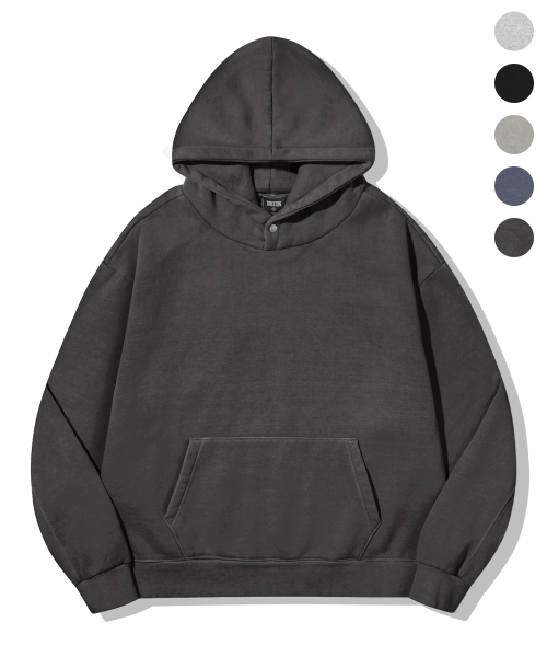 TRILLION(トリリオン)の「ESSENTIALS PIGMENT S.N.A.P クロップフーディ_5color(パーカー・メンズ・ブラック/ネイビー/グレー/カーキ/チャコール・MEDIUM/LARGE/X-LARGE)」の21枚目の写真