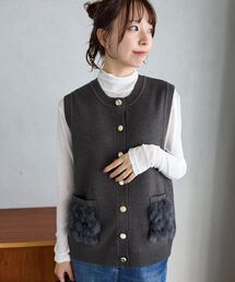 le.coeur blanc | TORRAZZO DONNA別注ファー×ビジューベスト(ベスト)