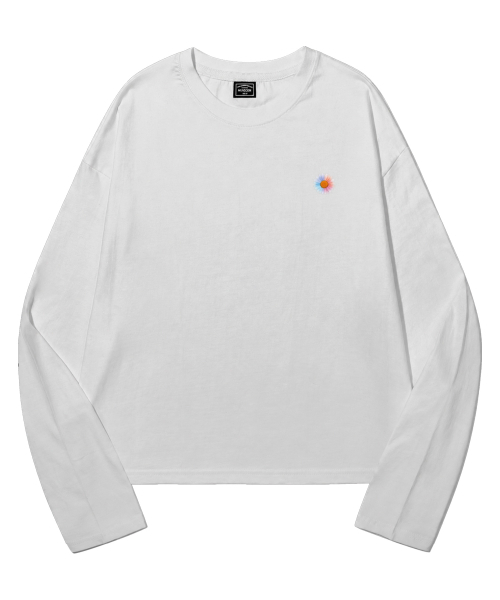 PEID（ペイド）の「PD スモールデイジー セミクロップド長袖Tシャツ 3色（Tシャツ/カットソー・レディース・ブラック/ホワイト/アッシュグレー・LARGE/X-LARGE/XX-LARGE）」の6枚目の写真