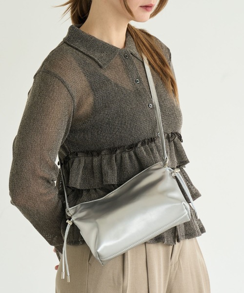 ZAKKA-BOX（ザッカボックス）の「レザーキンチャクポシェット（ショルダーバッグ・レディース・ブラック/シルバー/ベージュ・FREE）」の17枚目の写真
