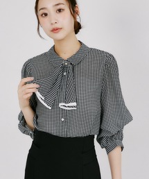 【ZOZO限定】3WAY千鳥格子柄ブラウス