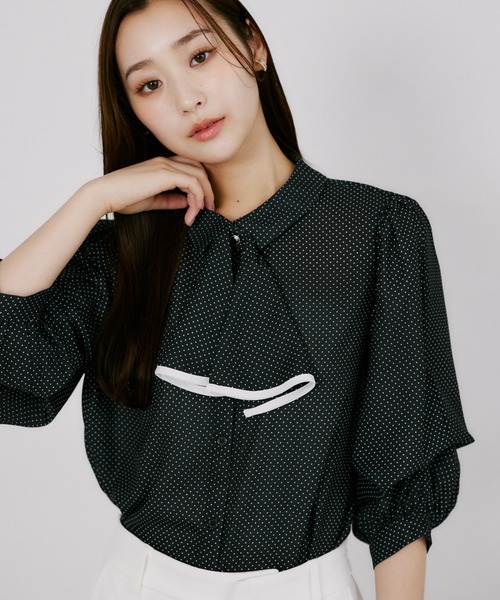 tocco closet(トッコ クローゼット)の「【ZOZO限定】3WAY千鳥格子柄ブラウス(シャツ/ブラウス・レディース・ブラック/オフホワイト・M)」の2枚目の写真