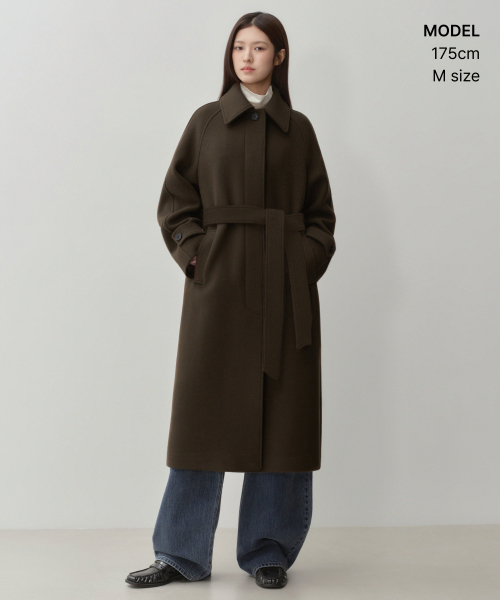 MUSINSA STANDARD WOMAN（ムシンサスタンダードウーマン）の「ウィメンズカシミヤブレンドバルマカンローブコート[ブラウン]（チェスターコート・レディース・その他・LARGE/MEDIUM/SMALL/X-SMALL）」の7枚目の写真