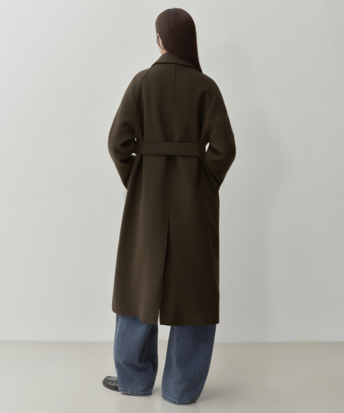 MUSINSA STANDARD WOMAN（ムシンサスタンダードウーマン）の「ウィメンズカシミヤブレンドバルマカンローブコート[ブラウン]（チェスターコート・レディース・その他・LARGE/MEDIUM/SMALL/X-SMALL）」の2枚目の写真