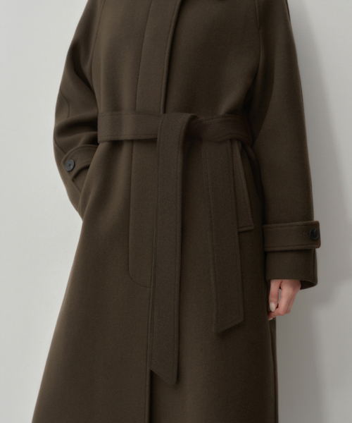 MUSINSA STANDARD WOMAN（ムシンサスタンダードウーマン）の「ウィメンズカシミヤブレンドバルマカンローブコート[ブラウン]（チェスターコート・レディース・その他・LARGE/MEDIUM/SMALL/X-SMALL）」の4枚目の写真