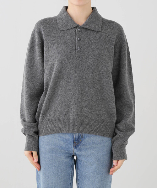 U by SPICK&SPAN（ユーバイスピックアンドスパン）の「LOW CLASSIC Lc / ロウ クラシック エルシー SUPER FONE WOOL HIGH-NECK（ニット/セーター・レディース・チャコールグレー・MEDIUM）」の9枚目の写真