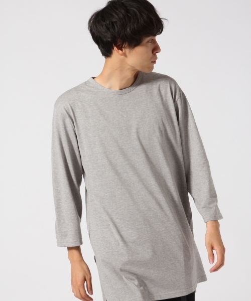 Hare ハレ の サイドスリットロングカットソー7分袖 Hare Tシャツ カットソー Wear