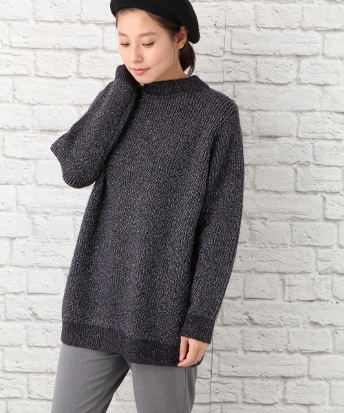 LEPSIM（レプシィム）の「5Gラメイリハイネックプルオーバー　739389（ニット/セーター・レディース・トップグレー/キャメル/ネイビー・FREE）」の3枚目の写真