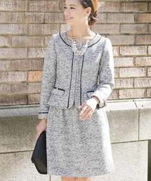 ファンシーノーカラージャケットセレモニースーツ入学式&ツイード大きいサイズセットアップフォーマル 七五三 ママ 入園式 卒園式 母親 40代 30代 卒業式 母 服