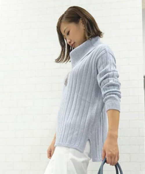 22 OCTOBRE（ヴァンドゥ－オクトーブル）の「カラーニット（ニット/セーター・レディース・グレー/ブルー/ホワイト/イエロー・2）」の13枚目の写真