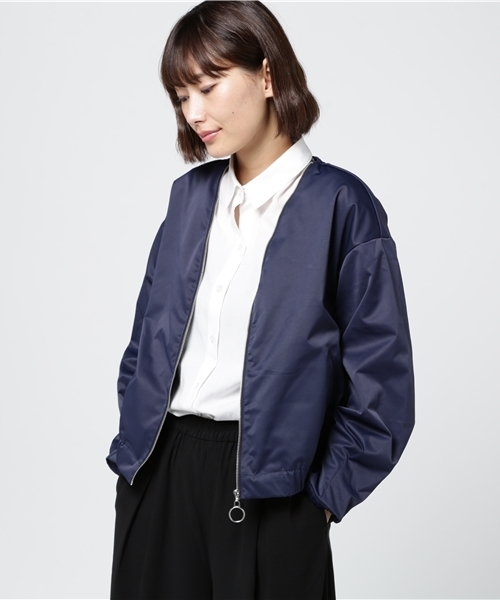 VENCEEXCHANGE（ヴァンスエクスチェンジ）の「ジップブルゾン（ブルゾン・レディース・ネイビー/ベージュ/オリーブ・MEDIUM）」の14枚目の写真