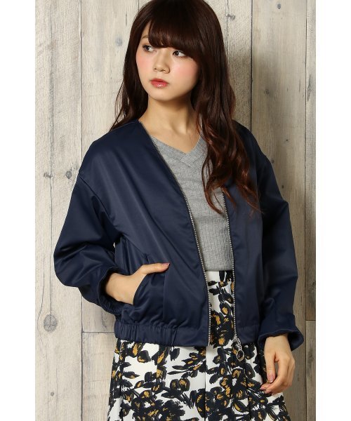 VENCEEXCHANGE（ヴァンスエクスチェンジ）の「ジップブルゾン（ブルゾン・レディース・ネイビー/ベージュ/オリーブ・MEDIUM）」の16枚目の写真