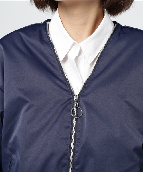 VENCEEXCHANGE（ヴァンスエクスチェンジ）の「ジップブルゾン（ブルゾン・レディース・ネイビー/ベージュ/オリーブ・MEDIUM）」の7枚目の写真