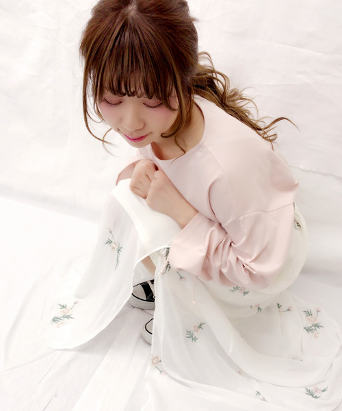 archives（アルシーヴ）の「【Web限定】シャーリングスリーブトップス（Tシャツ/カットソー・レディース・グレー/ホワイト×ブラック/ブラック×ホワイト/ピンク・MEDIUM）」の19枚目の写真