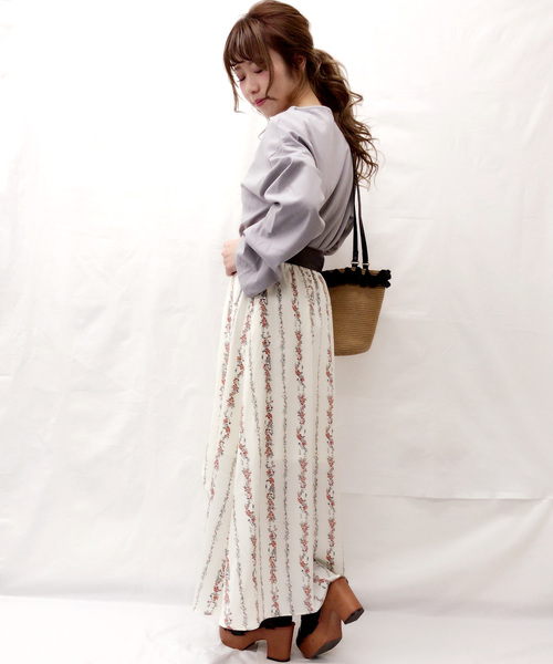 archives（アルシーヴ）の「【Web限定】シャーリングスリーブトップス（Tシャツ/カットソー・レディース・グレー/ホワイト×ブラック/ブラック×ホワイト/ピンク・MEDIUM）」の12枚目の写真