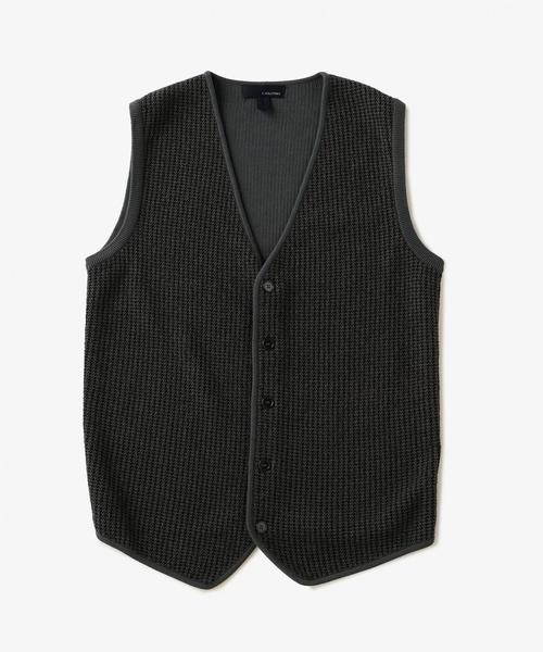 LARDINI(ラルディーニ)の「<LARDINI(ラルディーニ)> O/DYE H/TH VEST ◆(ベスト・メンズ・ホワイト/グレー・MEDIUM/SMALL/X-SMALL)」の1枚目の写真