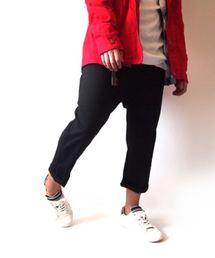 デニムパンツ メンズ 7分丈 ストレッチ サルエル クロップドパンツ ヴィンテージ加工