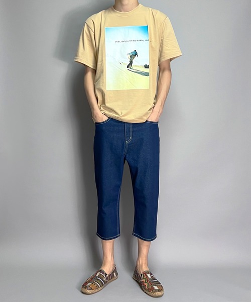 BEATJIVE(ビートジャイブ)の「デニムパンツ メンズ 7分丈 ストレッチ サルエル クロップドパンツ ヴィンテージ加工(デニムパンツ・メンズ・ライトブルー/ブラック/インディゴブルー/ワンウォッシュ・1/2/3)」の8枚目の写真