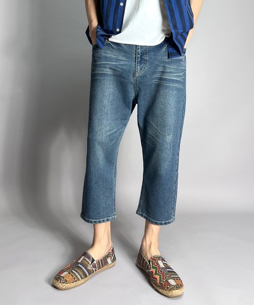 サルエルパンツ クロップドパンツ メンズ 七分丈 7分丈