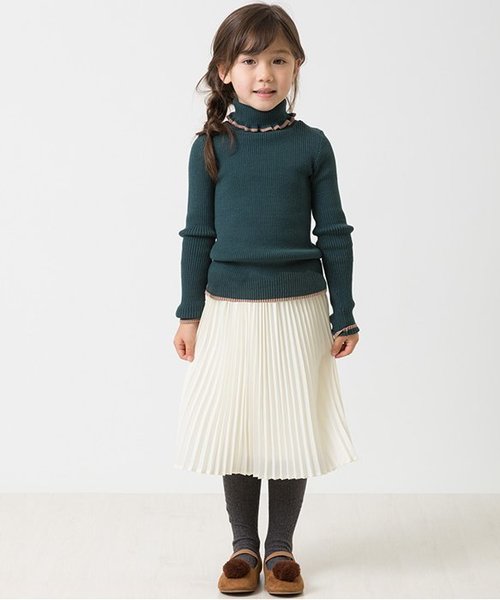 apres les cours(アプレレクール)の「フリルハイネックニット(ニット/セーター・キッズ・アイボリー/パープル/ベージュ/グリーン/レッド/ブラック・110/130/140/80/100/120/90)」の13枚目の写真