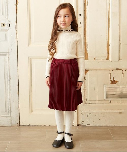 apres les cours(アプレレクール)の「フリルハイネックニット(ニット/セーター・キッズ・アイボリー/パープル/ベージュ/グリーン/レッド/ブラック・110/130/140/80/100/120/90)」の16枚目の写真